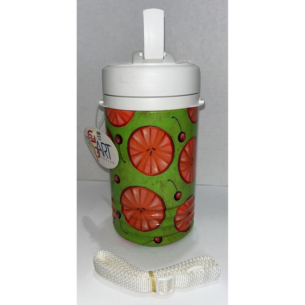 Igloo Cooler Pop Art 1 Quart Water Spout‎ Fruit Cherries Shoulder Strap New